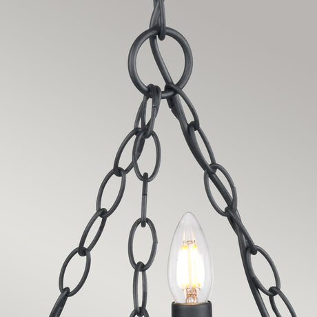 Elstead Saxon 3 Light Chandelier Black