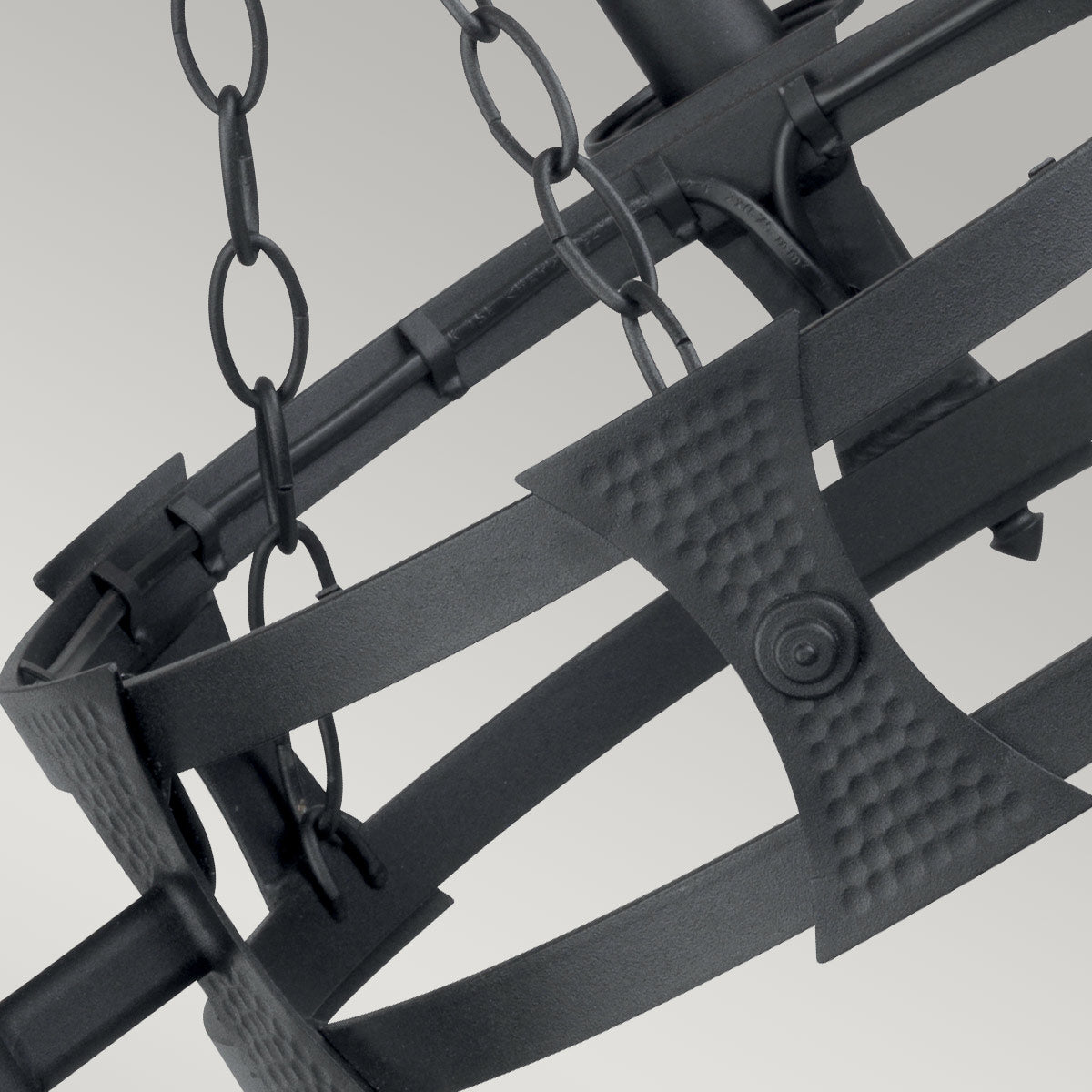 Elstead Saxon 3 Light Chandelier Black