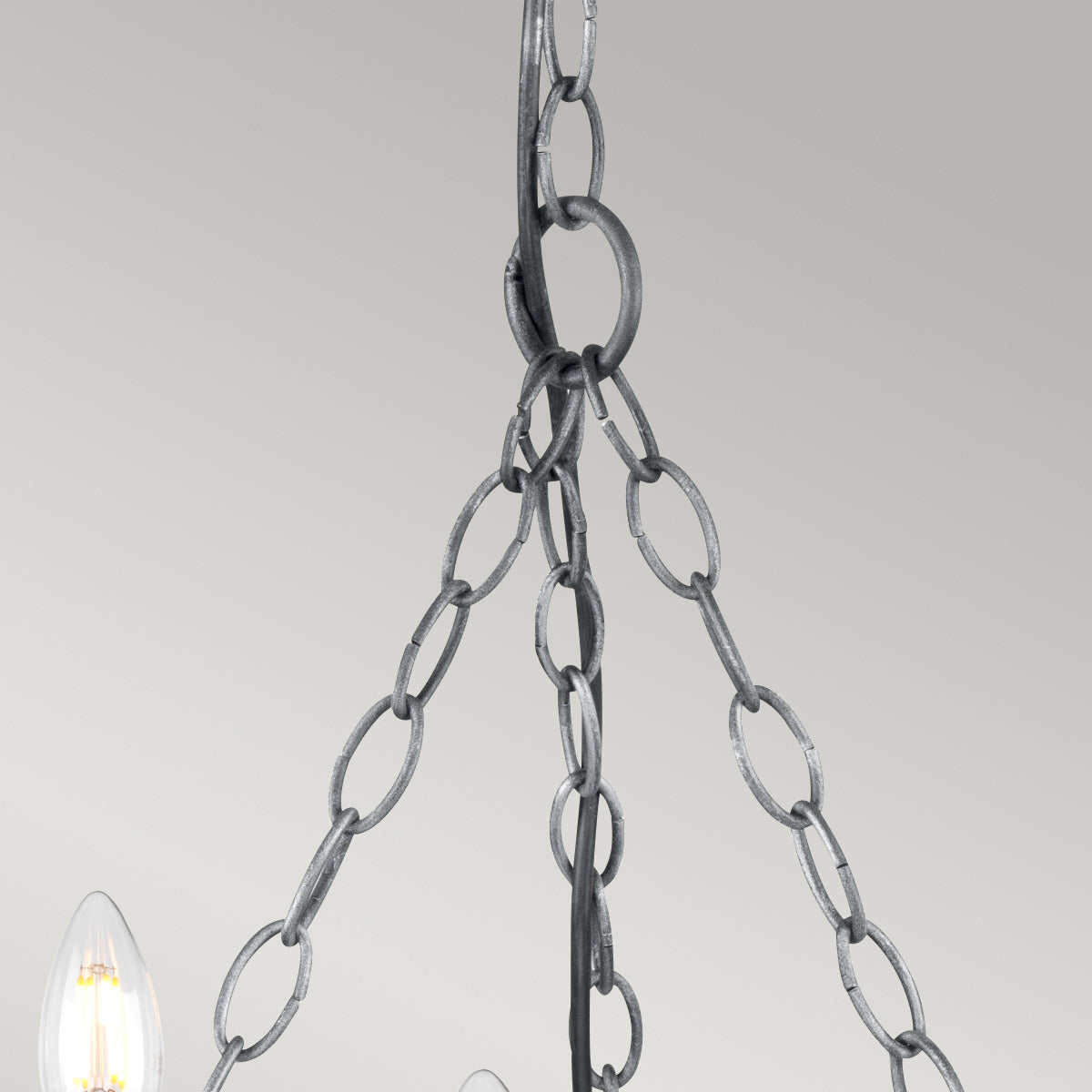 Elstead Saxon 5 Light Chandelier Black/Silver