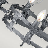 Elstead Saxon 5 Light Chandelier Black/Silver