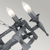 Elstead Saxon 5 Light Chandelier Black/Silver