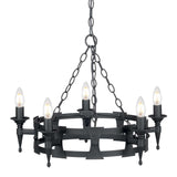 Elstead Saxon 5 Light Chandelier Black