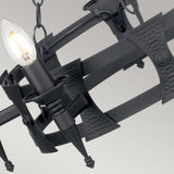 Elstead Saxon 5 Light Chandelier Black