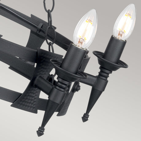 Elstead Saxon 5 Light Chandelier Black