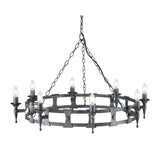 Elstead Saxon 8 Light Chandelier Black/Silver