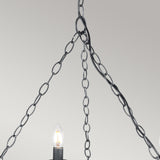 Elstead Saxon 8 Light Chandelier Black/Silver