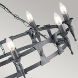 Elstead Saxon 8 Light Chandelier Black/Silver