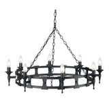 Elstead Saxon 8 Light Chandelier Black