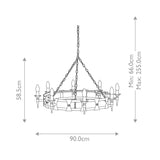 Elstead Saxon 8 Light Chandelier Black