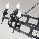 Elstead Saxon 8 Light Chandelier Black