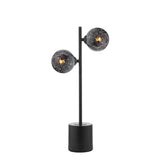 Dar Spiral 2 Light Table Lamp Matt Black and Black Confetti Glass