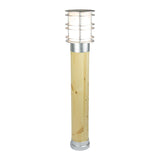 Norlys Stockholm Large Bollard Natural Wood & Galvanised