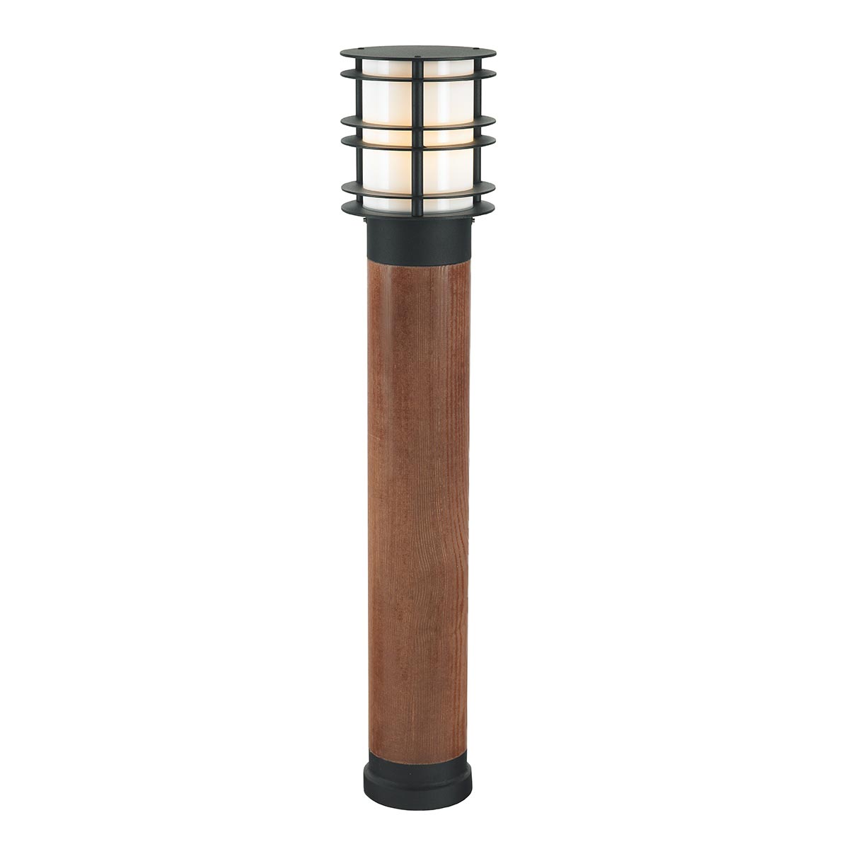 Norlys Stockholm Large Bollard Stained Wood & Black