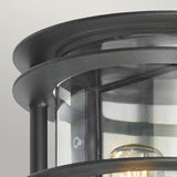 Norlys Stockholm 1 Light Flush Light - Black With Clear Glass
