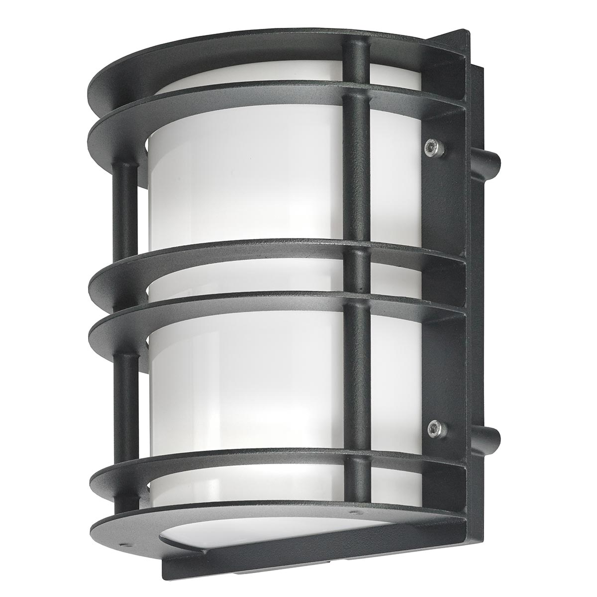 Norlys Stockholm 1 Light Flush Light - Black With Opal Glass