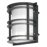 Norlys Stockholm 1 Light Flush Light - Black With Opal Glass