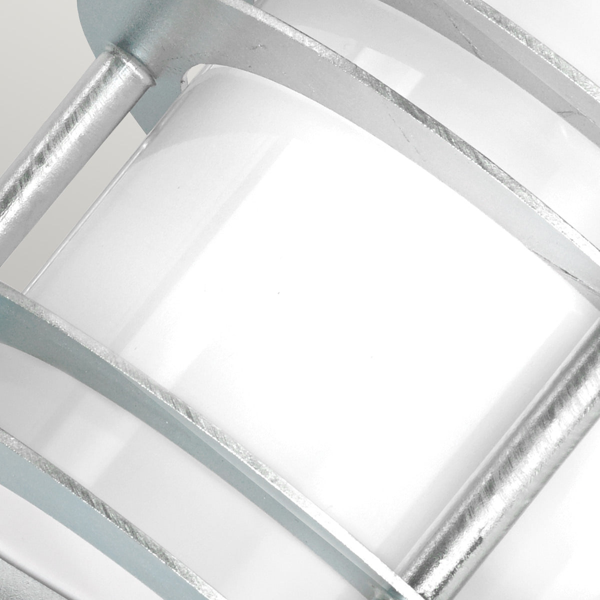 Norlys Stockholm 1 Light Flush Light - Galvanised With Opal Glass