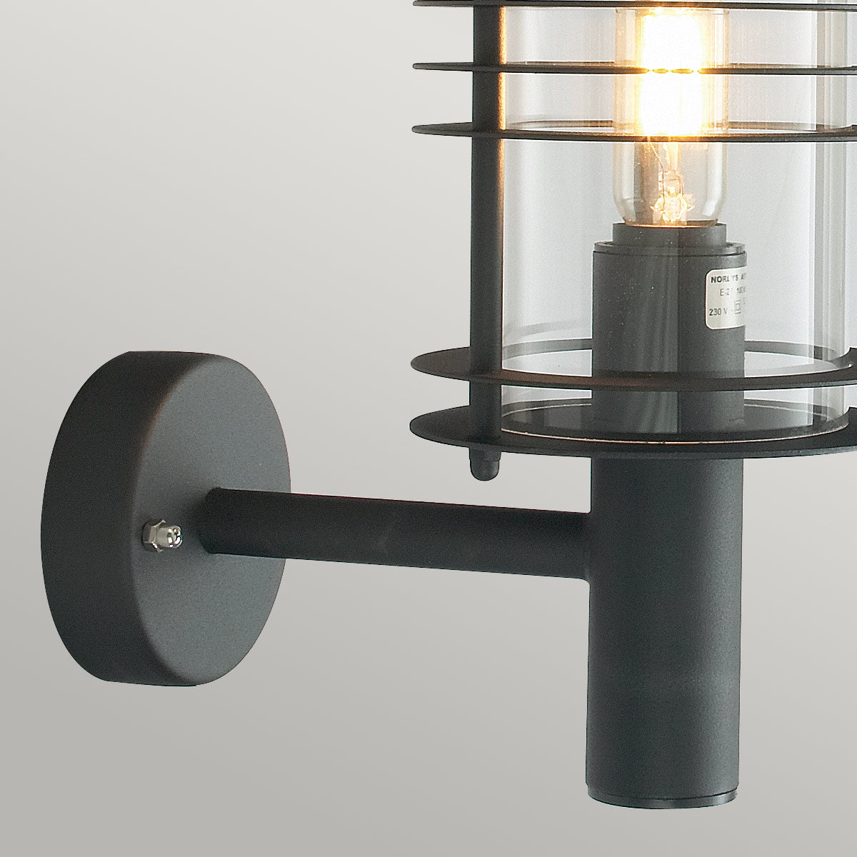 Norlys Stockholm 1 Light Grande Wall Lantern - Black