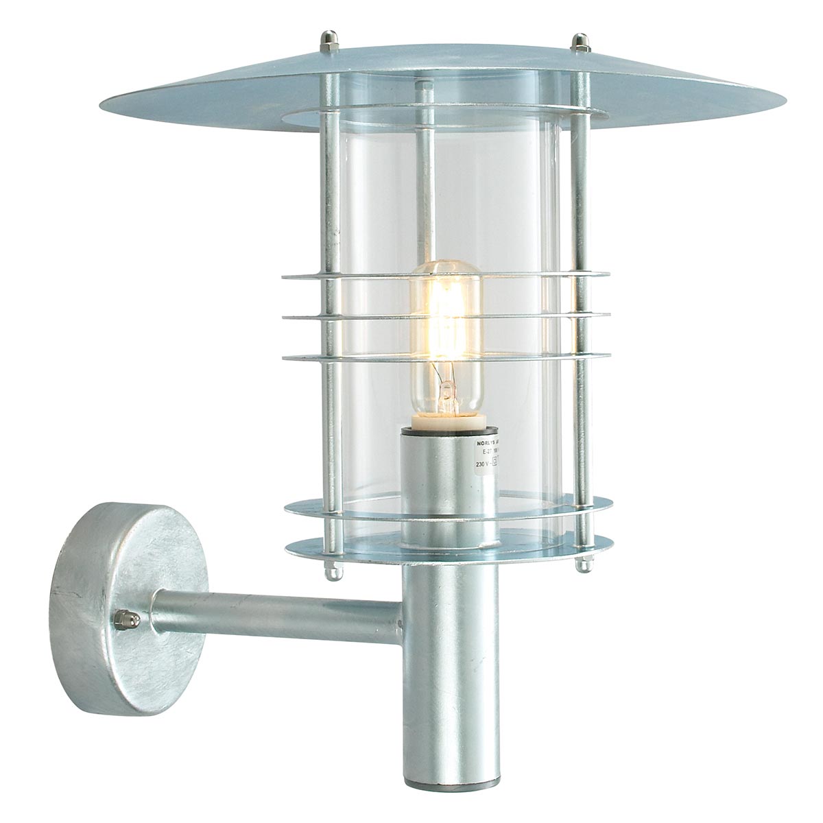 Norlys Stockholm 1 Light Grande Wall Lantern - Galvanised