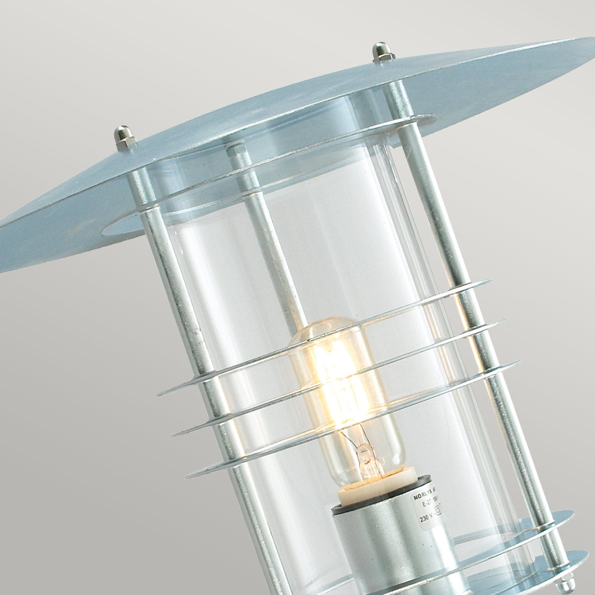 Norlys Stockholm 1 Light Grande Wall Lantern - Galvanised