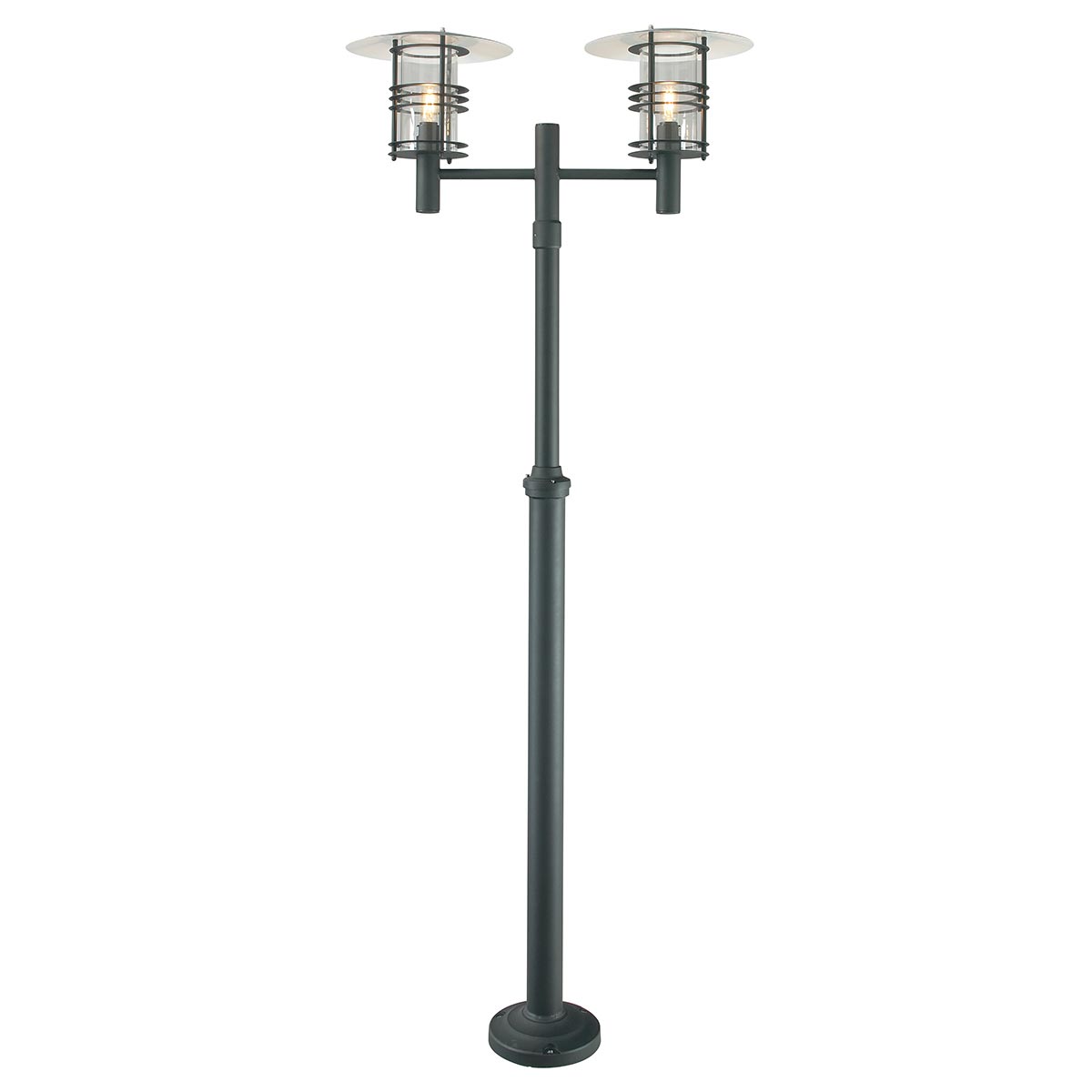 Norlys Stockholm 2 Light Twin Lamp Post - Black