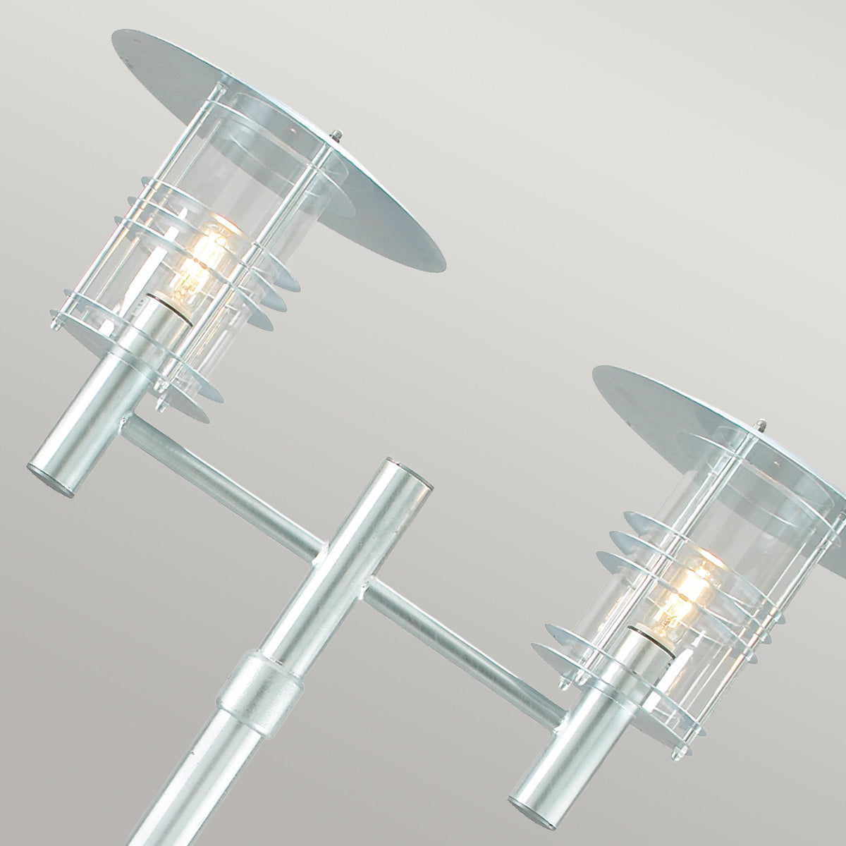 Norlys Stockholm 2 Light Twin Lamp Post - Galvanised