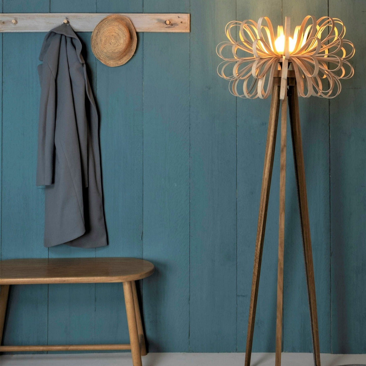 Stuart Loop Stuart Lamble Loopie Floor Lamp | Handmade Birch Plywood Loops | Amos ...