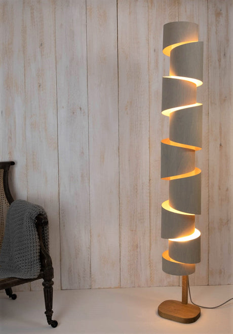 Stuart Lamble Stepp Oak Floor Lamp Express Delivery –  from Amos Lighting + Home