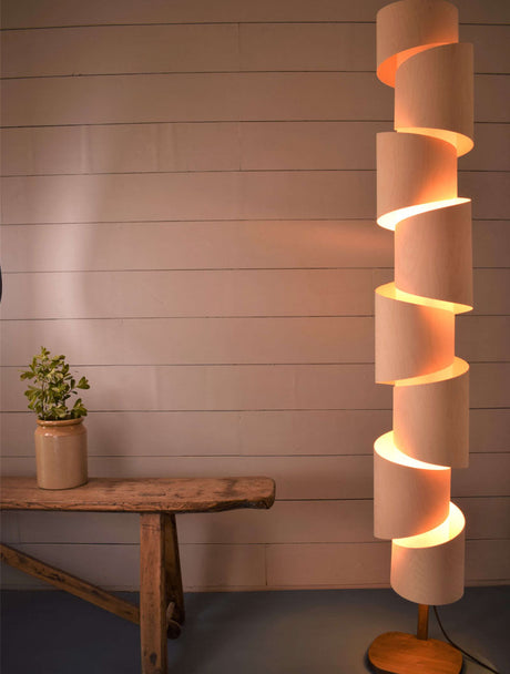 Stuart Lamble Stepp Oak Floor Lamp Express Delivery –  from Amos Lighting + Home