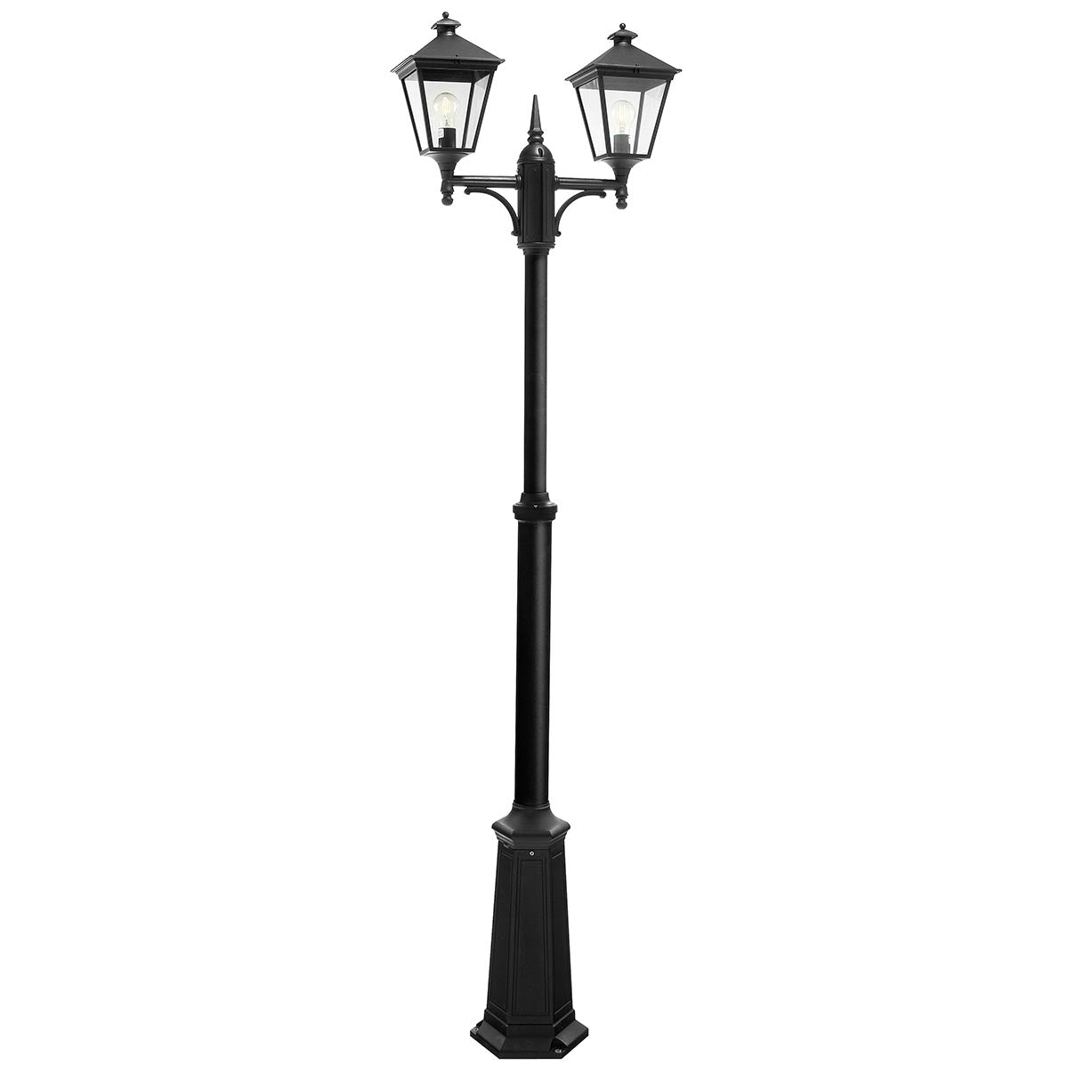 Norlys Turin 2 Light Twin Lamp Post - Black
