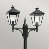 Norlys Turin 2 Light Twin Lamp Post - Black