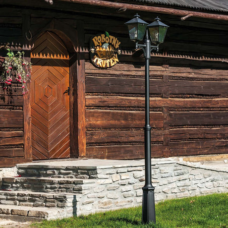 Norlys Turin 2 Light Twin Lamp Post - Black