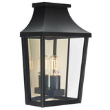 Norlys Turin 1 Light Half Wall Lantern - Black