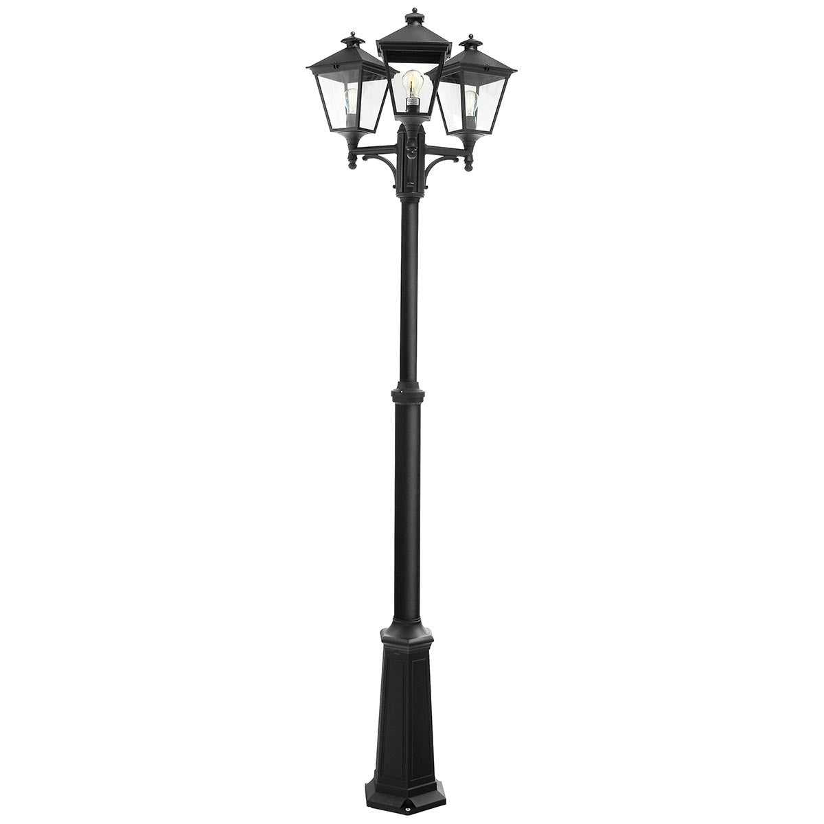 Norlys Turin 3 Light Triple Lamp Post - Black