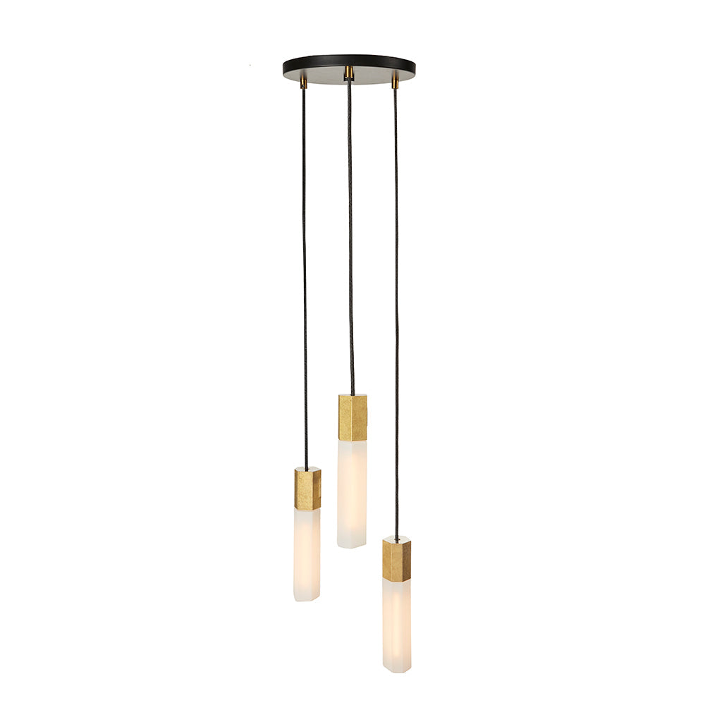 Tala Basalt Triple Pendant Brass –  from Amos Lighting + Home