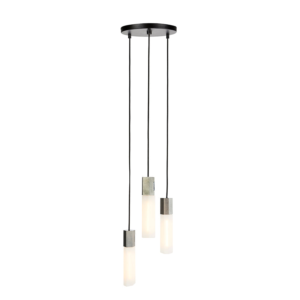 Tala Basalt Triple Pendant Stainless Steel –  from Amos Lighting + Home