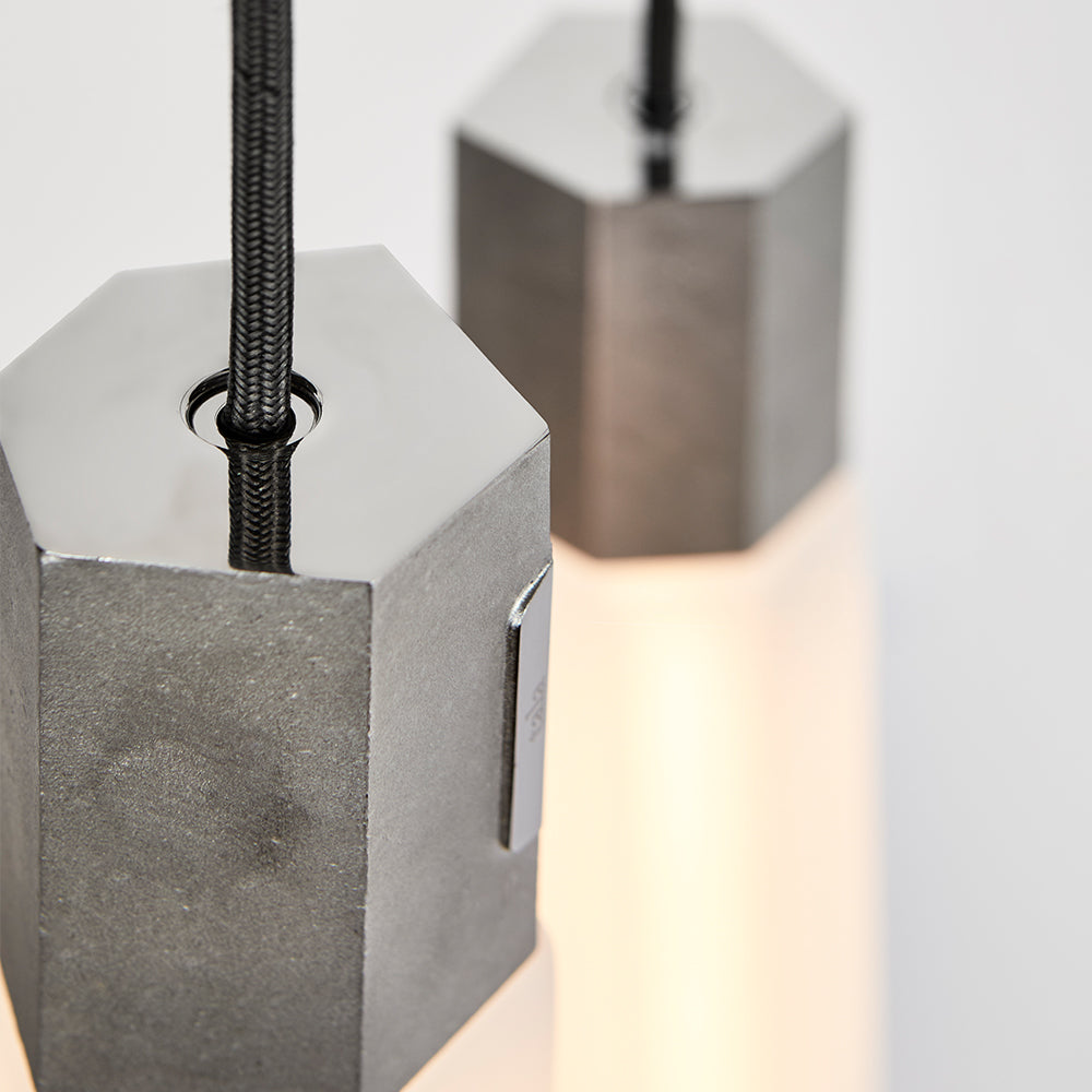 Tala Basalt Triple Pendant Stainless Steel –  from Amos Lighting + Home