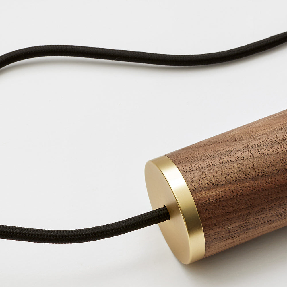 Tala Knuckle Pendant Walnut with Brass Detail –  from Amos Lighting + Home