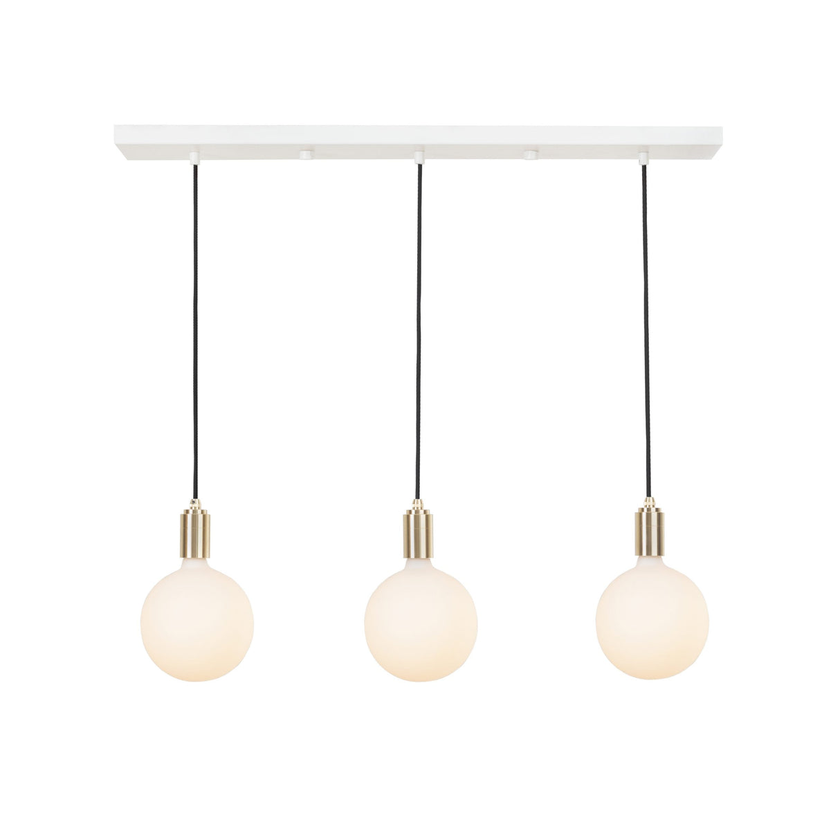 Tala Linear Triple Pendant with Sphere IV LED Bulbs –  from Amos Lighting + Home