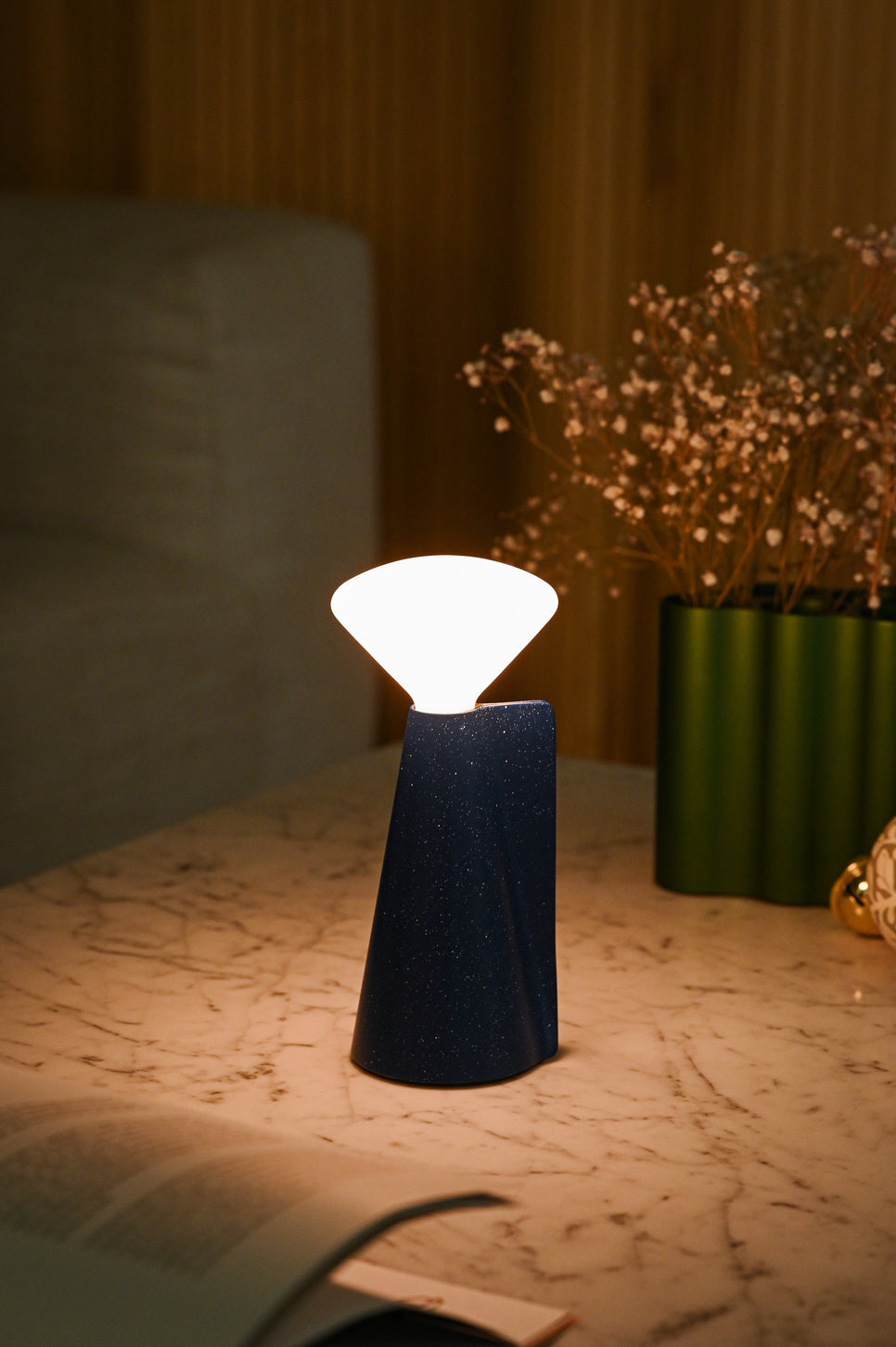 Tala Mantle Portable Lamp in Cobalt Blue –  from Amos Lighting + Home