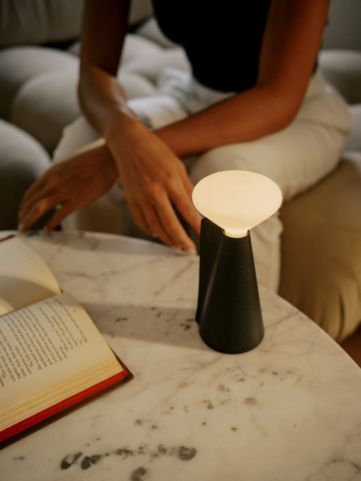 Tala Mantle Portable Lamp in Granite –  from Amos Lighting + Home