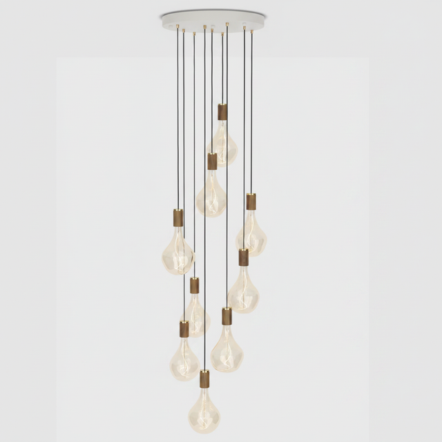 Tala Nine Pendant Walnut & Brass - White Background