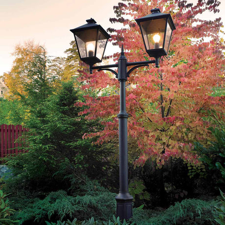 Norlys Turin Grande 2 Light Twin Lamp Post - Black