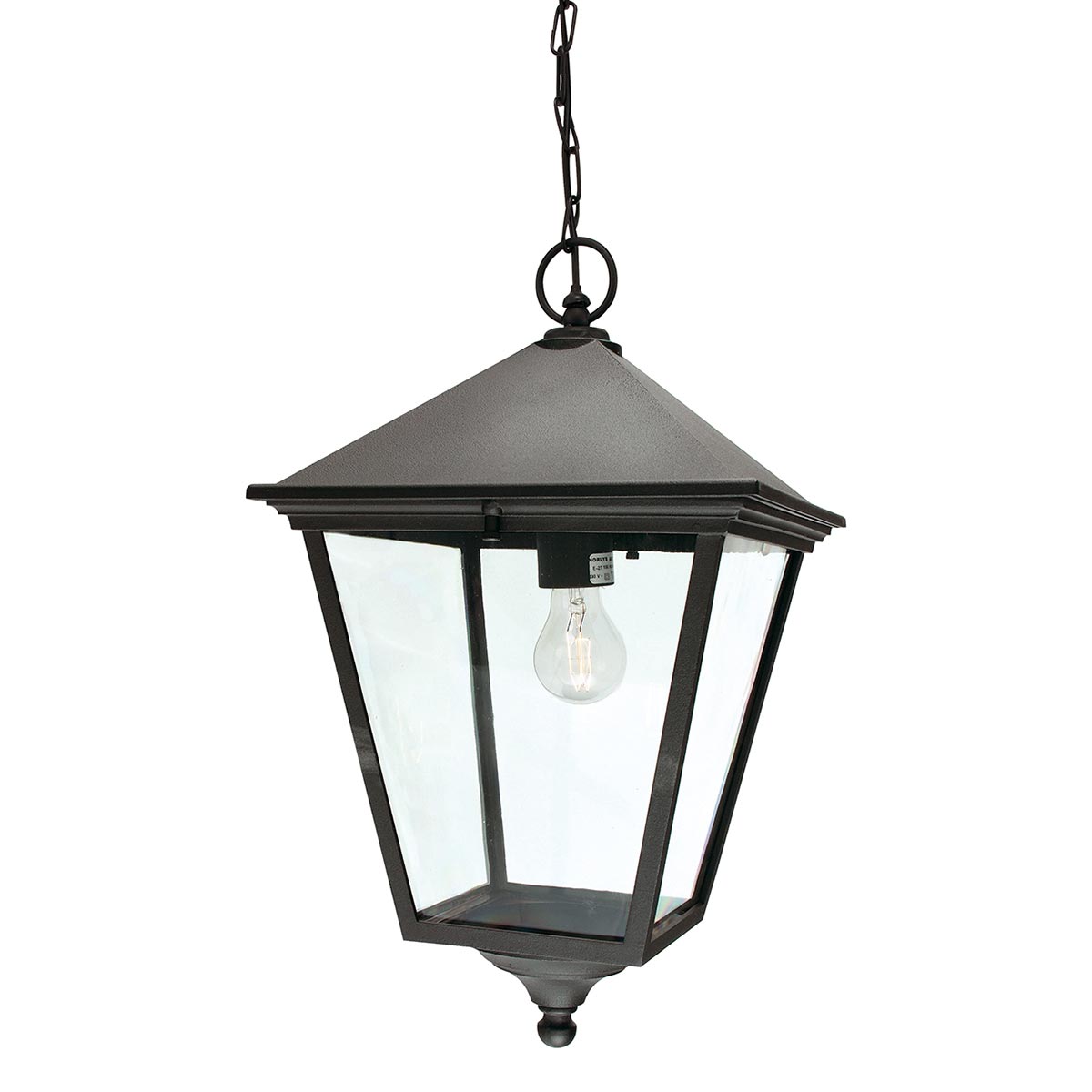 Norlys Turin Grande 1 Light Chain Lantern - Black