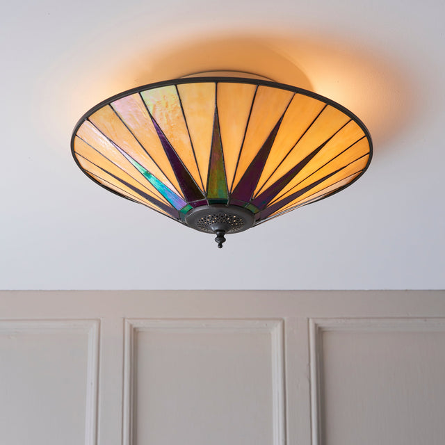 Tiffany Dark Star Large Flush Ceiling Light –  from Amos Lighting + Home