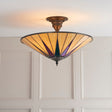 Tiffany Dark Star Semi flush Ceiling Light –  from Amos Lighting + Home