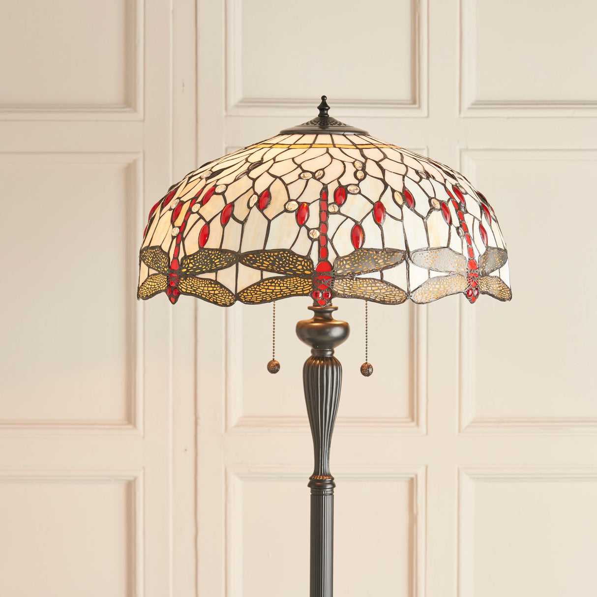 Tiffany Dragonfly Beige Floor Lamp –  from Amos Lighting + Home