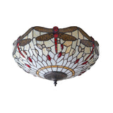 Tiffany Dragonfly Beige Flush Ceiling Light –  from Amos Lighting + Home