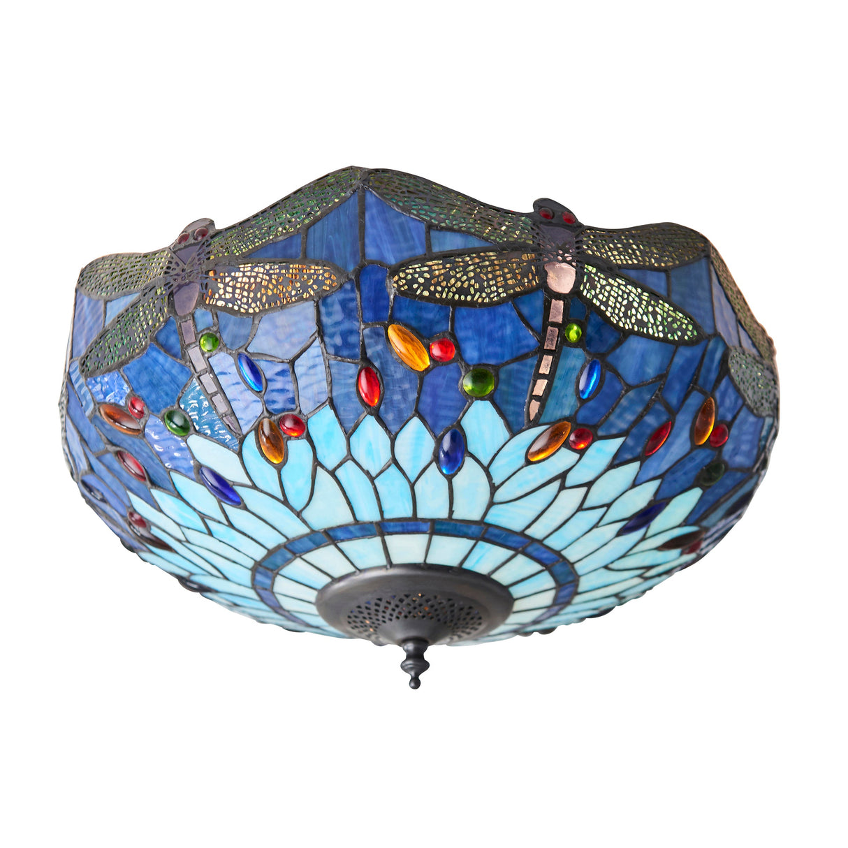 Tiffany Dragonfly Blue Flush Ceiling Light –  from Amos Lighting + Home