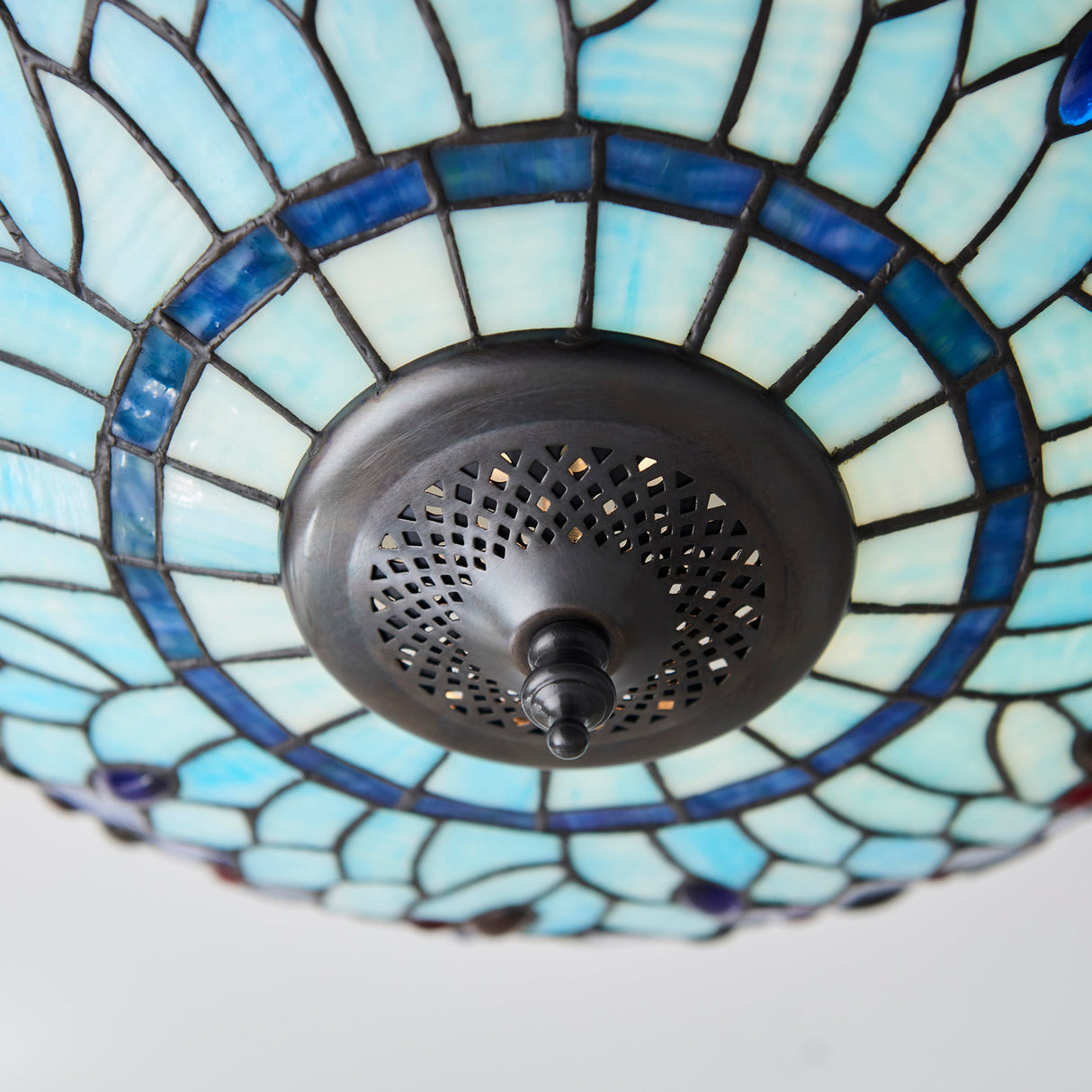 Tiffany Dragonfly Blue Flush Ceiling Light –  from Amos Lighting + Home